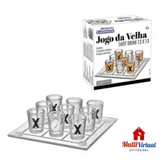 Jogo Da Velha Shot Drink 9 Copos 13 X 13cm Envio Imediato