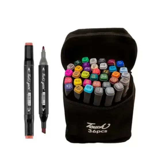 KIT Marcadores Caneta Marcadora de Ponta Dupla Esboço Escrita Pintura Sublinhada 24/36 cores