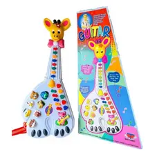 Brinquedo Guitarra Girafa Musical Com Sons De Bichos E Luzes