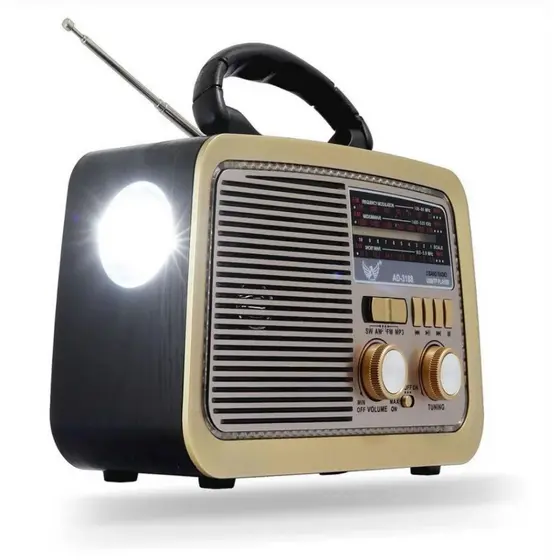 Rádio Retro Vintage Am Fm Sw, Usb, Bluetooth, Bateria Recarregavel