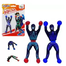 Boneco Gruda Gruda Super Ninjas Escala Na Parede Vidro Teto