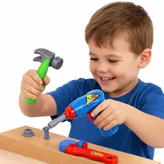 Kit Ferramentas Infantil Brinquedo com Furadeira Martelo e Chave – Educativo