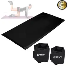 Caneleira Peso Tornozeleira 4kg - Par + Colchonete Promoção Kit Fitness