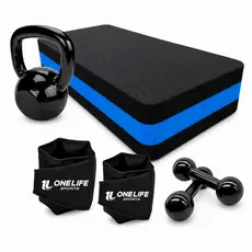 Kit Funcional Caneleira 3kg + Step + Halter 3kg + Kettlebell 6kg One Life Sports® | Treino em Casa