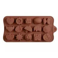 FORMA MOLDE SILICONE CHOCOLATE BOMBOM BICHO CASTELO COROA