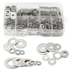 KIT 550 ARRUELAS PLANAS AÇO INOX M2 M2.5 M3 M4 M5 M6 M8 M10