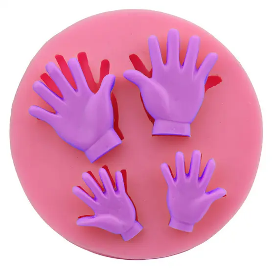 MOLDE SILICONE MAOZINHAS MAOS LUVAS DEDOS FONDANT BISCUIT