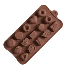 FORMA MOLDE SILICONE BOMBOM CHOCOLATE DOCES  FONDANT 21.5CM
