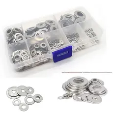 KIT 180 ARRUELAS ARROELAS EM AÇO INOX C. CAIXA NAO ENFERRUJA VARIOS TAMANHOS