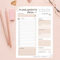 Bloco destacável de planejamento diário para auxiliar no planejamento e organização dos seus dias