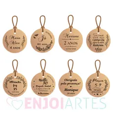 Tag Kraft Personalizada para Aniversário e 15 Anos | Várias Opções de Modelos | Ideal para Lembrancinhas
