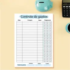 Bloco Destacável de Controle de Gastos - Tamanho A5 (21x15 cm)
