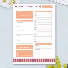 Bloco destacável de planejamento diário para te auxiliar no planejamento do seu dia a dia