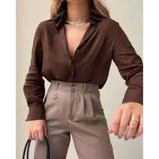 Camisa feminina manga longa social
