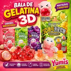 Bala Descascáveis 3D importada e Balas 3D descascavel Hello Kitty e Kuromi