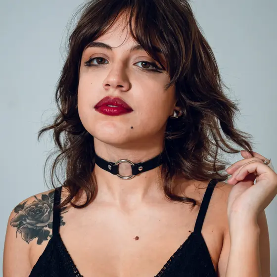 Choker Gargantilha Com Argola Minimalista Alternativa Punk Rock Gotico