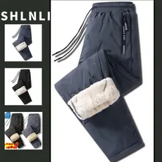Outono Inverno Masculino Plus Size Lã De Cordeiro Grosso Calças Quentes Casual Solto Versátil Tornozelo Ligação Esportiv