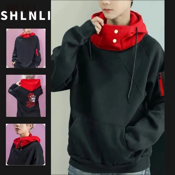 Outono Inverno Anime Personagem Hoodies Homem Solto Velo Quente Camisolas