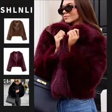 Outono Inverno Feminino Jaqueta De Pele Sintética Curto Quente Casual Moda Outerwear
