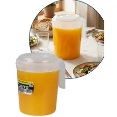 Jarra Suco 1,8L Plástico Tampa Transparente Bebidas Resistente Cozinha Versátil Multiuso Organização