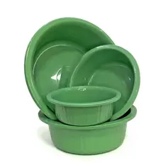 Conjunto Bacia Plástica Canelada Plasdorta 4 Unidades Verde Uso Doméstico Versátil Cozinha