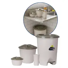 Kit Pia Completo Lixo de Pia Porta Sabão Detergente Organização Colorido