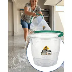 Balde Plástico 8 Litros Resistente Transparente Alça 25x28cm Limpeza Multiuso Lavanderia Versátil