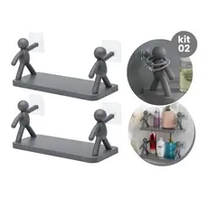 Prateleiras Buddy para Banheiro/Cozinha – Linda Decoração com Fixação Adesiva