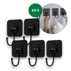 Kit  Ganchos Adesivos Transparente – Organizador Multiuso para Banheiro e Cozinha