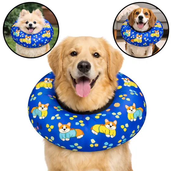 Colar Elizabetano Cone Pós Cirugico de Cachorros Gatos Cervical Elizabetano Disco Ajustável