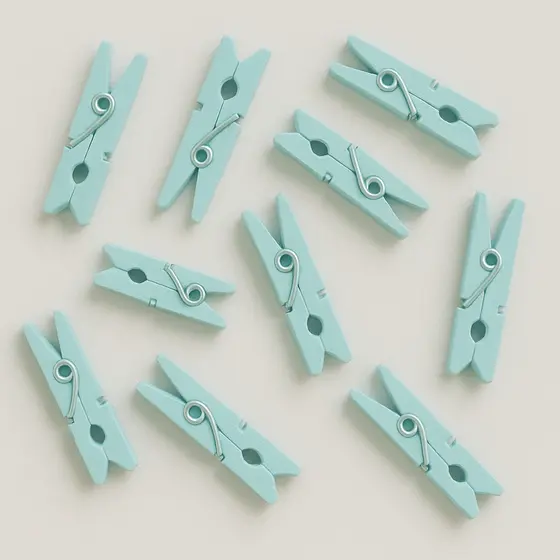 30 Mini Prendedores Bege 3cm – Multiuso para Roupas e Artesanato