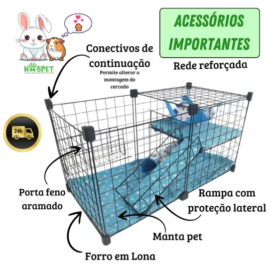 Cercadinho Para Porquinho da Índia Casa Para Pet de Pequeno Porte Com Enxoval