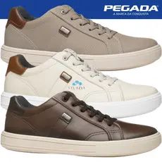 Sapatênis Masculino Pegada Casual Couro Original Confortável 