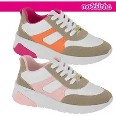 Tenis Infantil Molekinha Basico Colorido Cadarço Estiloso Original