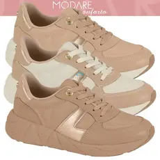 Tênis Modare Feminino Elegância Detalhe Dourado Conforto Solado EVA