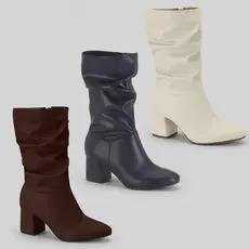 Bota Feminina Beira Rio Cano Médio Salto Grosso Elegância Inverno