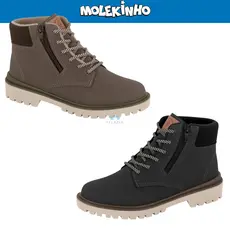 Bota Coturno Infantil Masculina  Molekinho Tratorada Conforto Original
