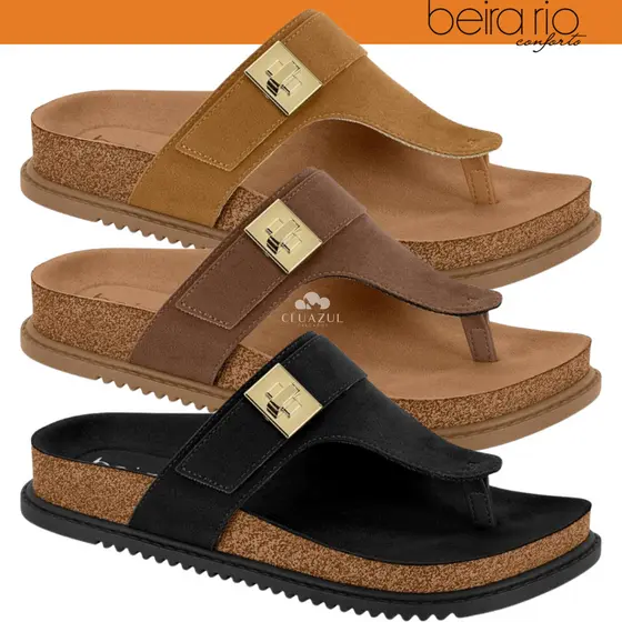 Tamanco Feminino Beira Rio Birken Conforto Slide Fivela Original