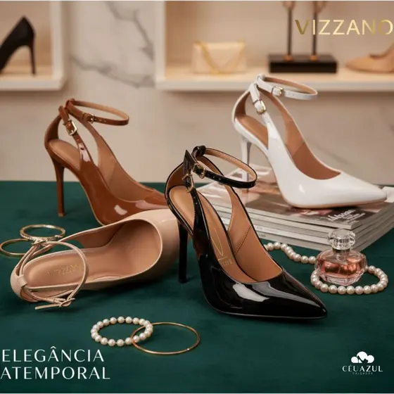 Sapato Feminino Vizzano Scarpin Salto Alto Fino Verniz Elegância