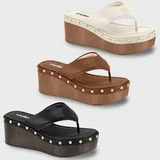 Tamanco Feminino Moleca Salto Plataforma Tachas Original