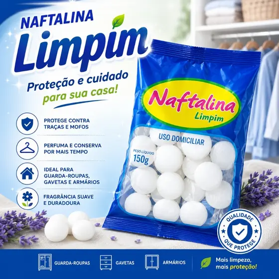 3 Pacotes de Naftalina 15g cada