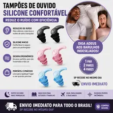 Kit 1 2 4 Protetor Auricular Tampão de Ouvido Abafador Antirruído Silicone 3 Camadas Antirruído Dormir Estudo Natação