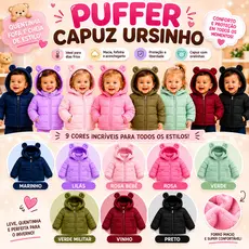 Jaqueta Pufer Infantil Bebê Casaco Bobojaco Blusa De Frio Menina Menino Forrada Pelinho