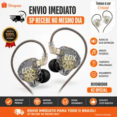 KZ EDX Lite Fone de Ouvido Intra-auricular Dinâmico Hi-Fi com Unidade Dinâmica de 10 mm, Ideal para Jogos