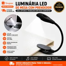 Mini Lâmpada De Mesa LED Alimentada Por Bateria Livro De Leitura com Clipe De suporte Luz Ajustável Portátil.