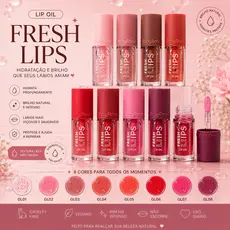 Lip Oil Fresh Lips Ruby Rose Original Gloss Hidratante Labial Efeito Glow