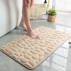 Tapete de banheiro decoração em relevo de paralelepípedos  emchão lavatório banheira