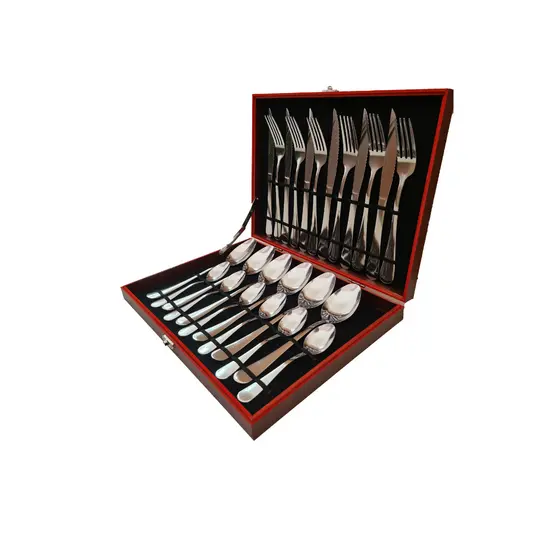 Kit Faqueiro Talheres Com Maleta FAQUEIRO INOX TALHERES 24 PEÇAS CASITA