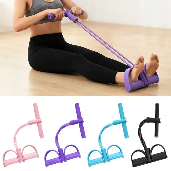 Extensor Tensão Forte Faixa Elástica 2 Elásticos Exercícios Treino Academia Ginástica
