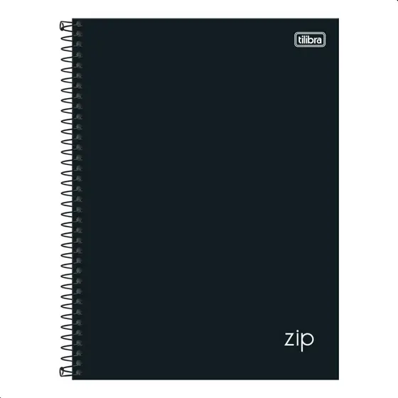 Caderno Universitário 10 Matérias Tilibra Zip Preto 160 Folhas Capa Dura Resistente